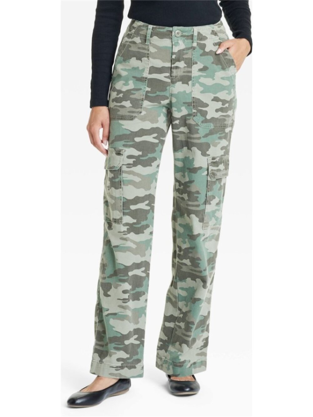 Universal Thread Camo women's mid-rise utility cargo pants Green size 6s - Picture 10 of 10